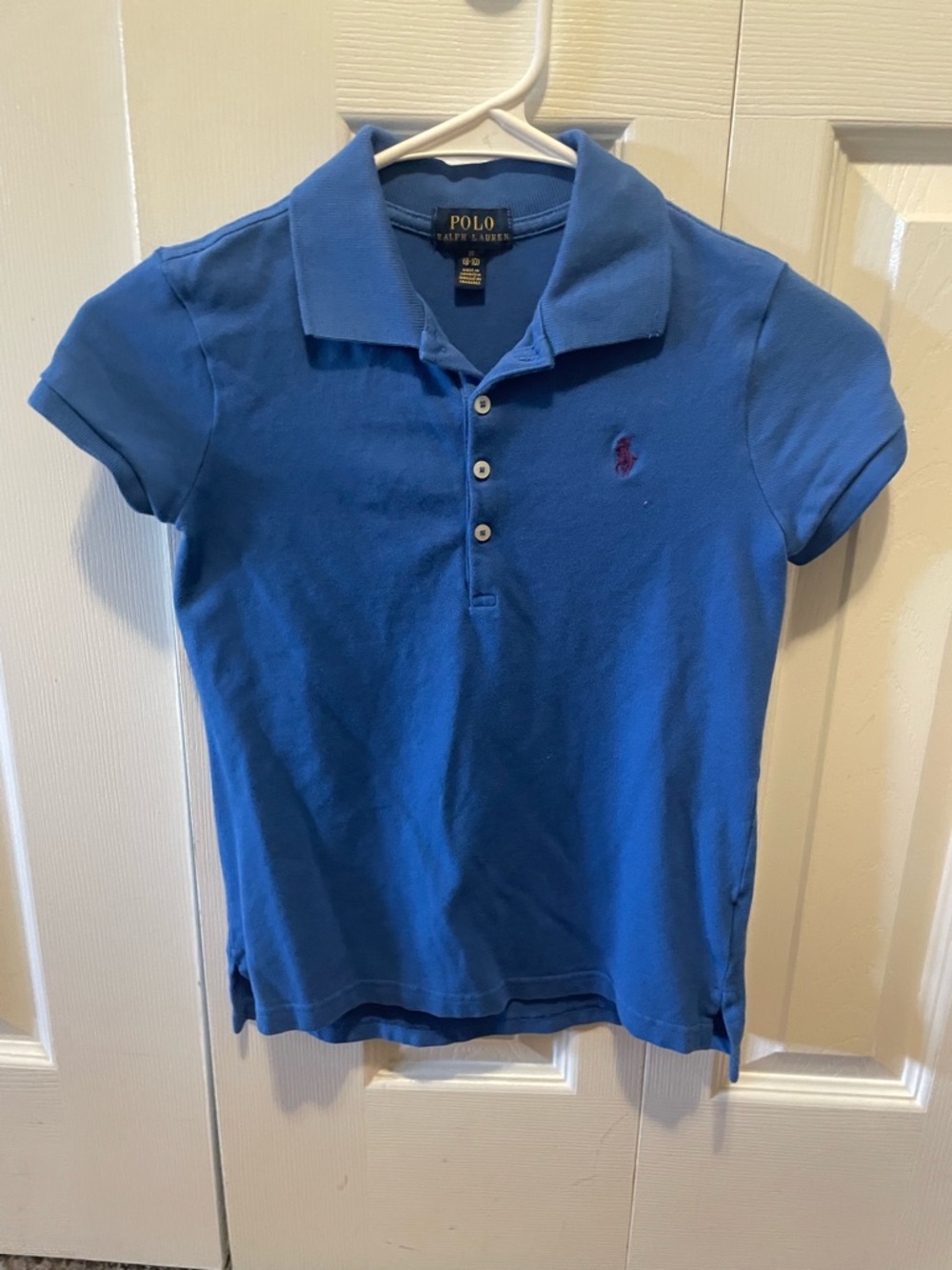 Polo by Ralph Lauren Royal Blue Short Sleeve Polo with Pink Pony